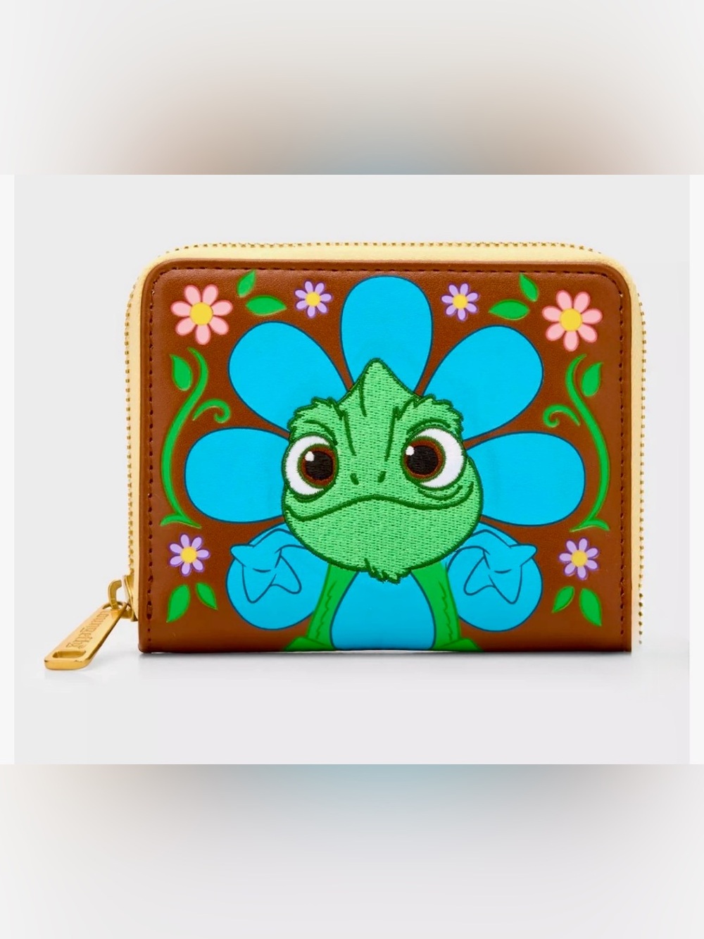 NEW Loungefly Disney Tangled PASCAL Wallet Rapunzel Chameleon Flowers Zip Around